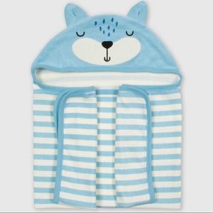 NEW Gerber Baby Boys Hooded Terry Fox Bath Wrap